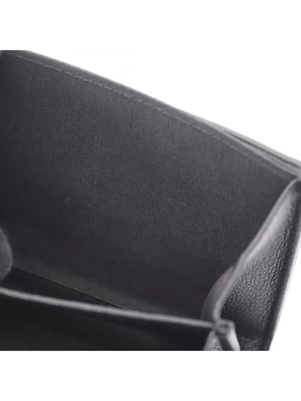 Chanel Coin Purse CC Logo Black Leather